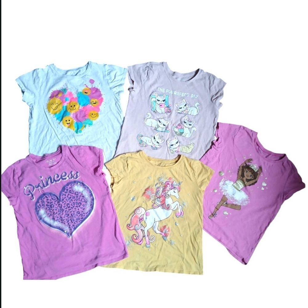 The children's place kids' t-shirt bundle 5 piece size M 7-8